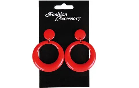 Pendientes de Flamenca en Rojo, Blanco y Verde Complementos Sevillanas, Cordobeses y Toreros EuroCarnavales Rojo